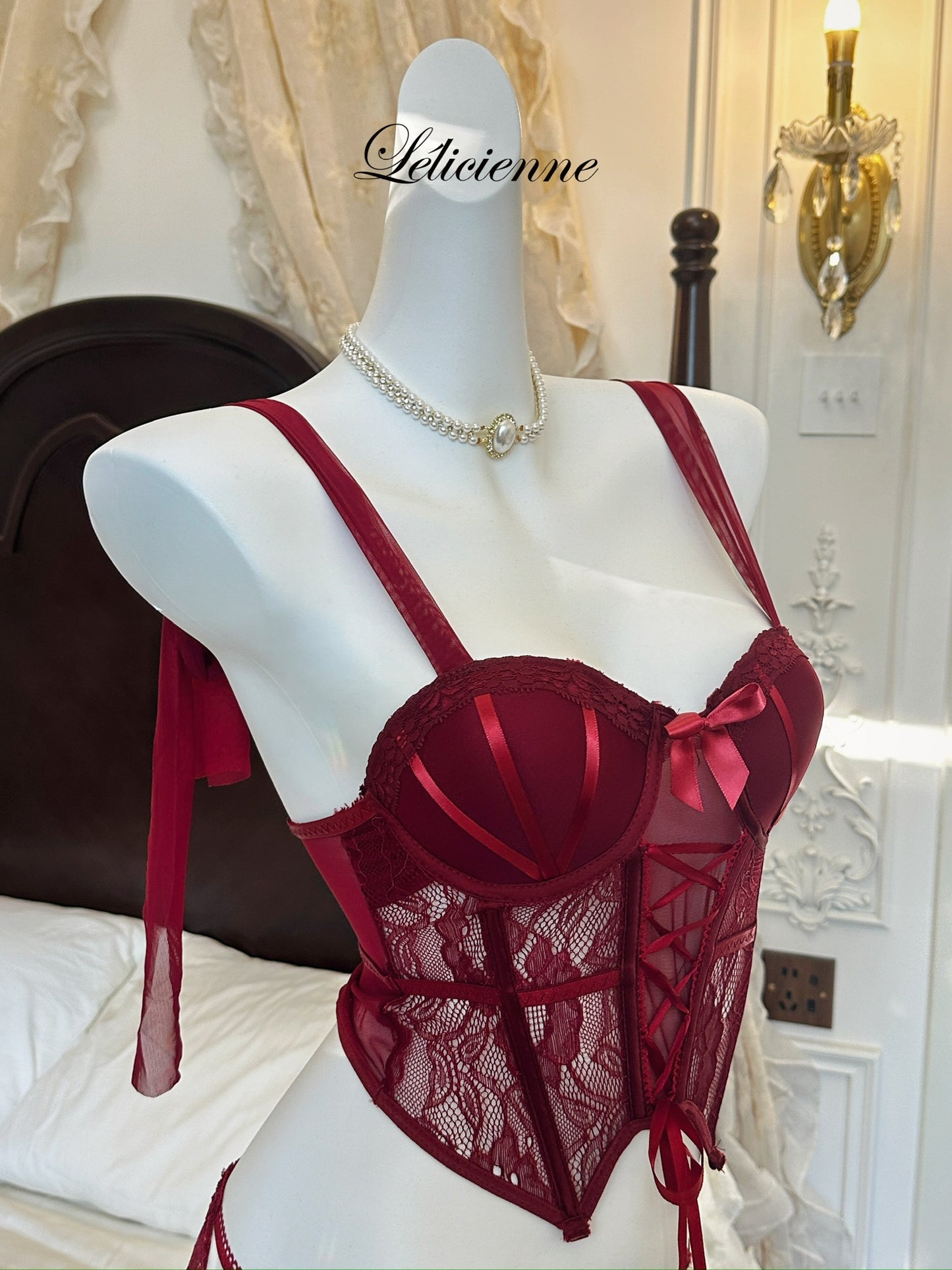 Bella Corset & Panty Set Red