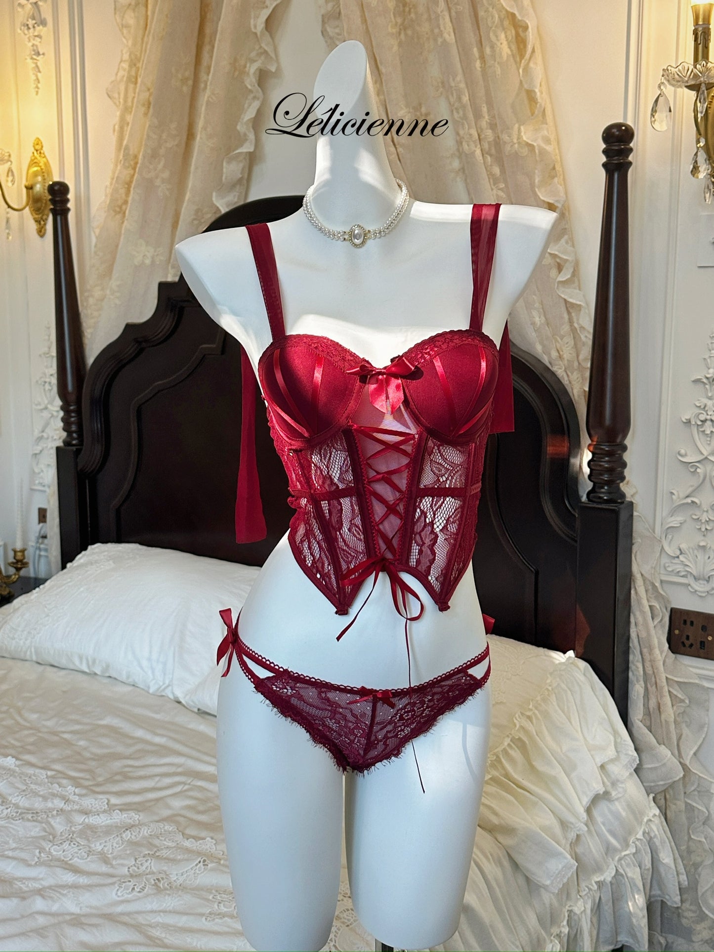 Bella Corset & Panty Set Red