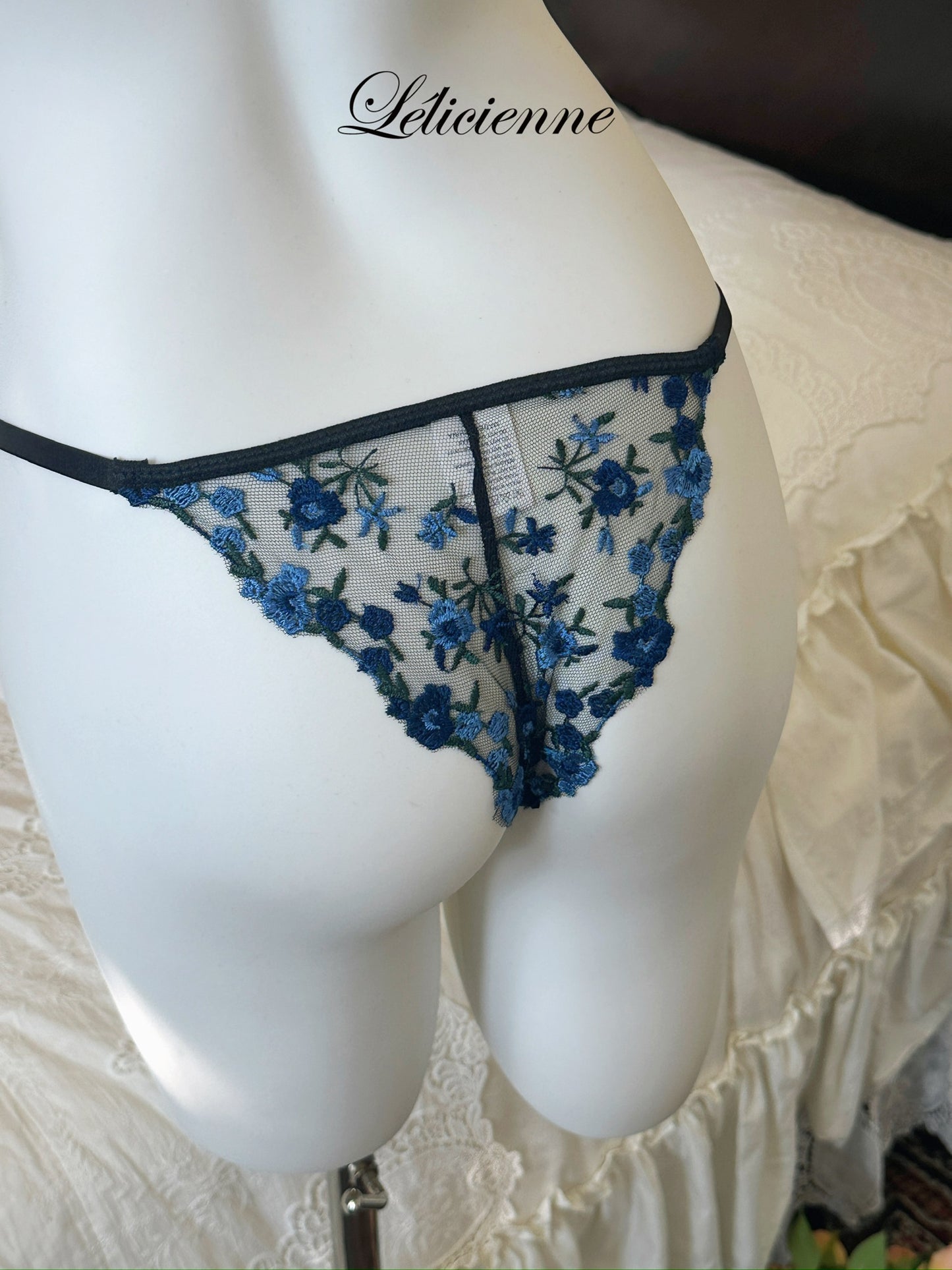 Rosette Bra Set Black/Blue