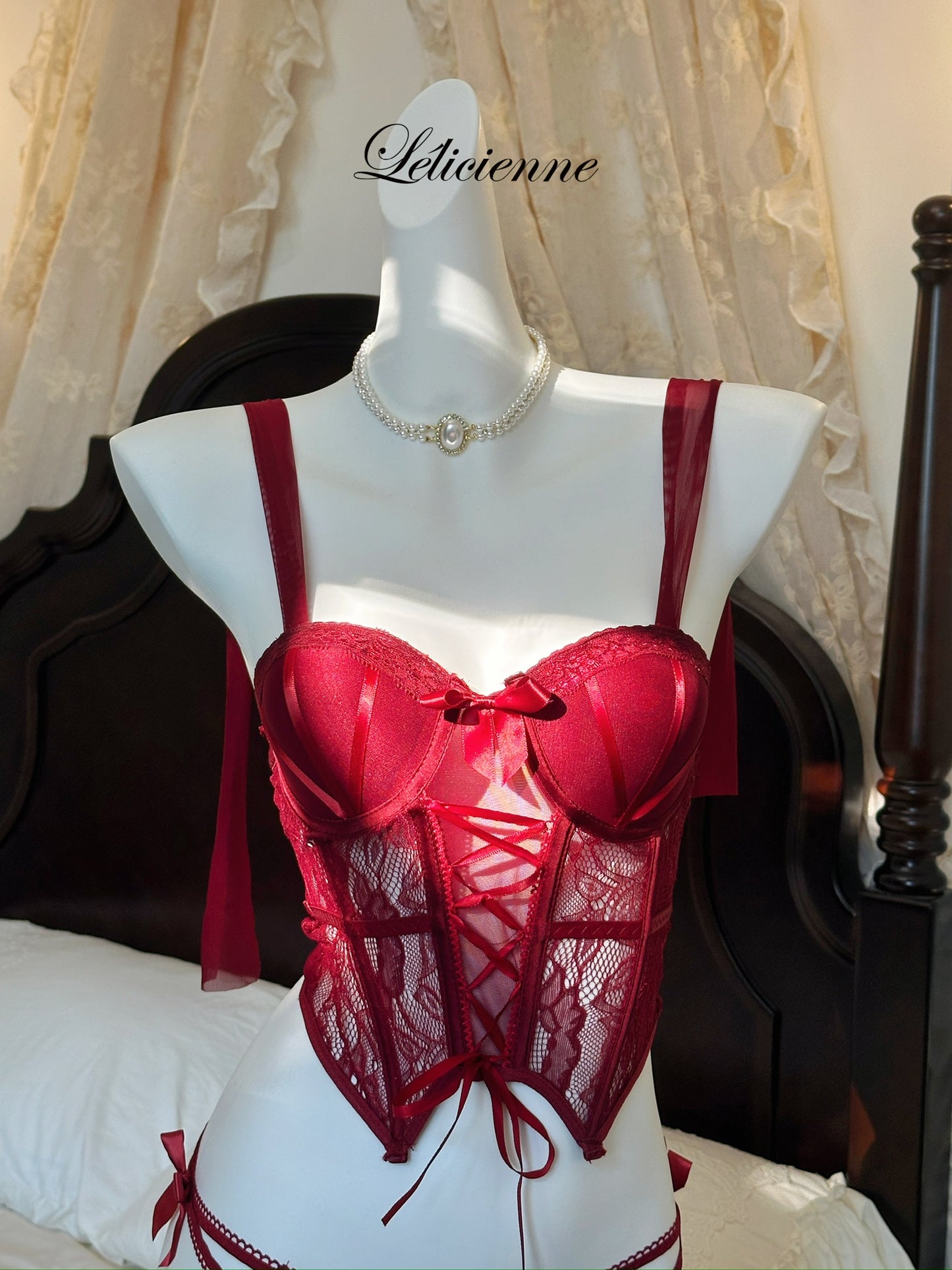 Bella Corset & Panty Set Red